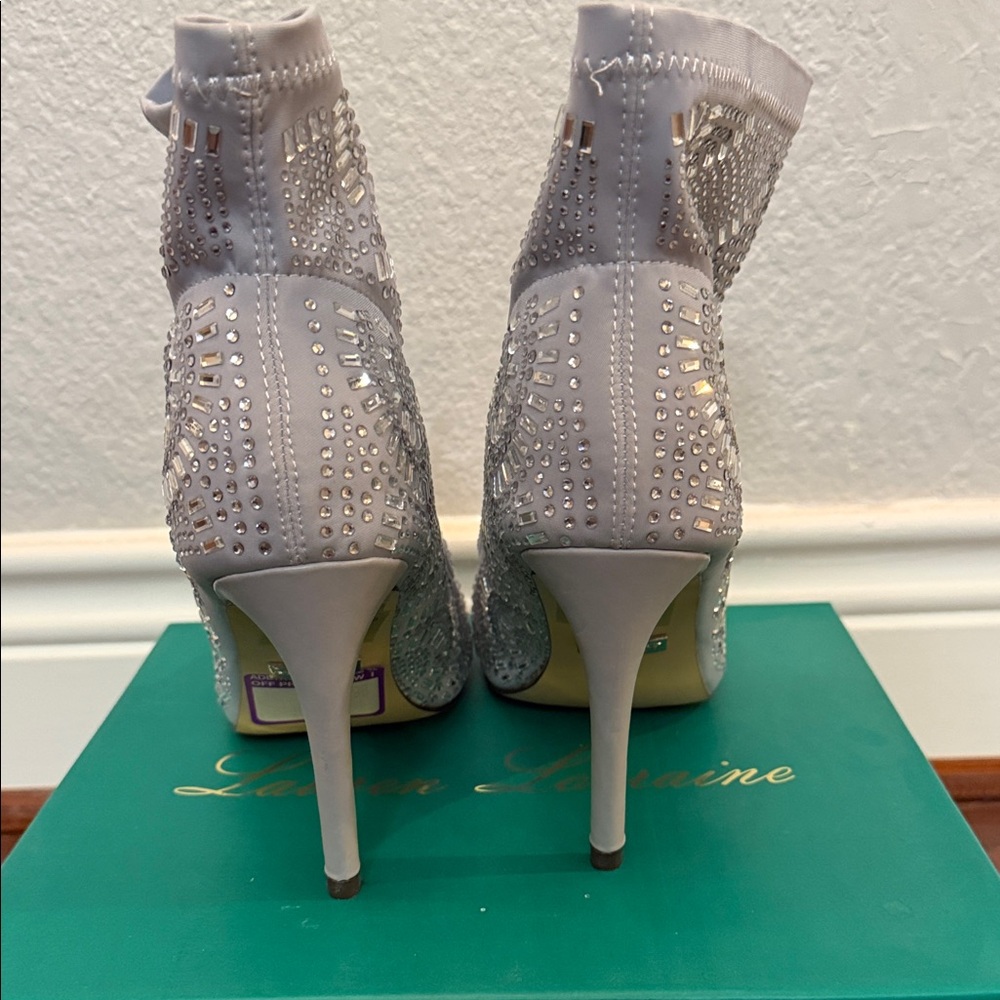 Silver Rhinestone & Gray Booties - Picture 5 of 7